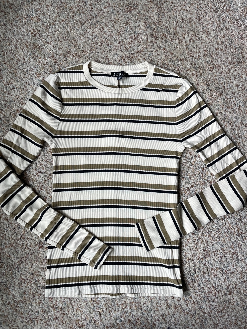 J. Crew Perfect Rib Long Sleeve Shirt Stripe